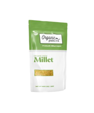 Organic Grains Organic Hulled Millet Grain - 3 Lbs. (48 oz.) - The Top Whole Millet Grain for Cooking - Non GMO, Kosher & Vegan Organic Millet Made from Fresh Millet Seed