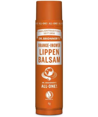 DR. BRONNER'S Lip Balm Orange Ginger Intensive Care & Protection - Based on organic beeswax - With only the finest organic oils - Intensively moisturizing - 4 gr - Buy Online on GoSupps.com