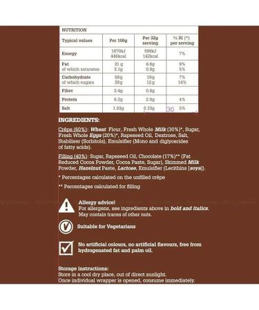 Tigreat French 40 Ready Chocolate Crepes Family Kids - Pack of 40x32g Snack Bags - Buy Online on GoSupps.com