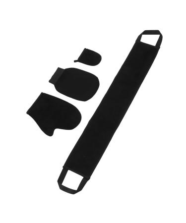 Elastic Cuffs Self Tanning Mitt Kit Exfoliating Gloves Flocking Fabric 4 in 1 Applicator Set Portable and for Home and Beach Party