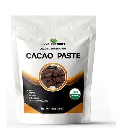 Cacao Paste Organic Raw Wafers Bulk 1 Pound Cacao Paste Unsweetened, Vegan,