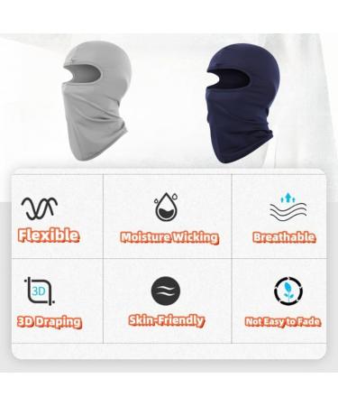 Lexicanmhs Kids Storm Hood & Balaclava - Windproof Face Mask for Summer Cycling - UV Protection for Girls (Gray & Navy) - Buy Online on GoSupps.com