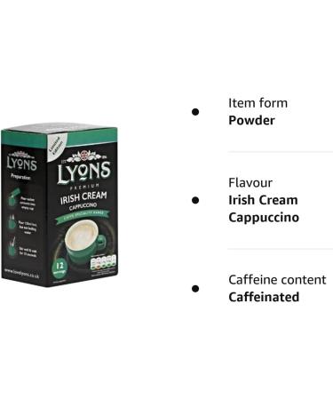 Lyons Premium Instant Coffee Bag Sachets | FabFinds Assorted Gift Mug (Irish Cream Cappuccino 8X 12Sachets) - Buy Online on GoSupps.com