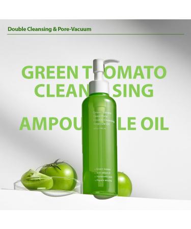 Green Tomato Double Cleansing Ampoule Oil 200g | Waterproof Makeup Remover | Blackhead Cleanser for Sensitive Skin | Korean Skincare for Men & Women - Buy Online on GoSupps.com