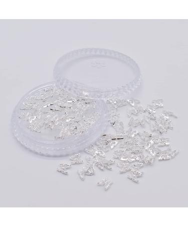 LIFOOST 100pcs Butterfly Nail Charms Silver Nail Art Studs | 3D Nail Jewelry for Acrylic Nails Designs - Buy Online on GoSupps.com