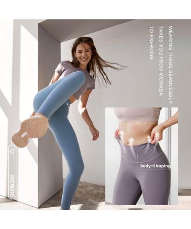 BLONGW Sports Leggings for Women - High Waist Opaque Tummy Control Yoga Gym Fitness Pants in Black - International Shipping Available - Buy Online on GoSupps.com