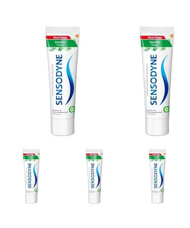 Sensodyne sensitive fluoride toothpaste 75ml daily toothpaste in pain -sensitive teeth (pack with 5) 1x 75ml (pack with 5)
