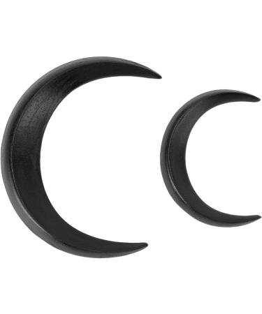 Moon Hairpin Fashion Moon Hair Stick Wooden Lightweight Accessories 2 Sizes Carved for Long Hair (Black) - Buy Online on GoSupps.com