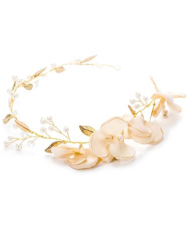 Wedding Bridal Headband Pearl Hair Vine Wedding Headpiece