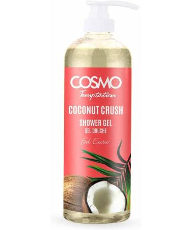Cosmo Skin Care Temptation Coconut Crush Shower Gel 1000ml/33.81fl.oz Gel Douche Feel Refresh Skins Exfoliate Deeply Nourishing Best Body Wash Daily Use Shower Gel