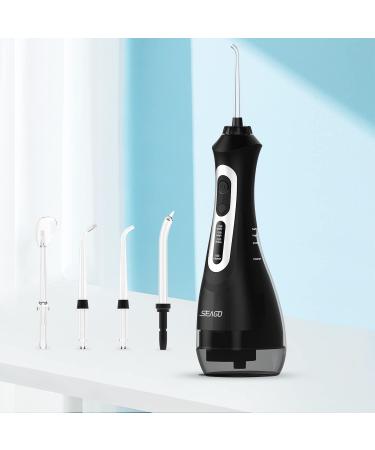 Buy Beantech SEAGO 200ml Cordless Water Flosser | Rechargeable Dental Oral Irrigator with 5 Jet Tips | IPX7 Waterproof & Powerful Battery for Home & Travel - SG-833BLK - Buy Online on GoSupps.com