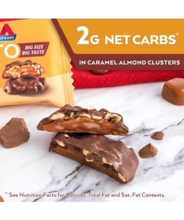 Atkins Caramel Almond Clusters Gluten Free High in Fiber & Quest Nutrition High Protein Low Carb Gluten Free Keto Friendly Peanut Butter Cups 12 Count (Pack of 1) (total- 17.76 Ounce) - Buy Online on GoSupps.com