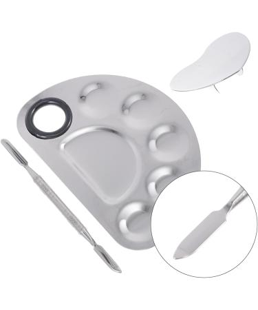 Beaupretty 1 Set Palette Nail Tools Nail Polish Makeup Set Non- Stick Paint Palettes Nail Art Display Board Makeup Spatula and Stainless Steel Silver Manicure Color Mixing Trays Mix 12.5X9.5X1.5CM Silver - Buy Online on GoSupps.com