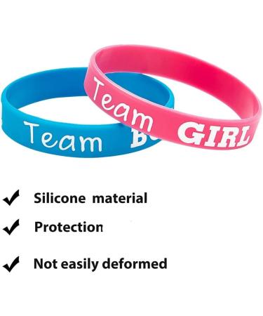 NERTOEE Gender Reveal Bracelets - Team Boy & Team Girl Bracelets (40 Pieces) | Perfect for Gender Reveal Parties - Durable Silica Gel - Buy Online on GoSupps.com