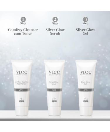 VLCC Natural Silver Facial Kit - Salon Quality Facial at Home | 6 Easy Steps | Cleanser Scrub Cream & More | 2.12 Oz/60g - International Shipping - Buy Online on GoSupps.com