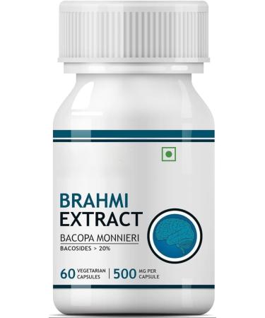 Brahmi Capsules 500mg | Bacopa Monnieri Extract | Bacosides 25% I Ayurvedic Herbal Supplement - 60 Vegetarian Capsules - Buy Online on GoSupps.com