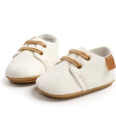 RVROVIC Baby Boys Girls Sneakers 6-12 Months White | Anti-Slip PU Leather Soft Sole Infant Toddler Shoes - Buy Online on GoSupps.com