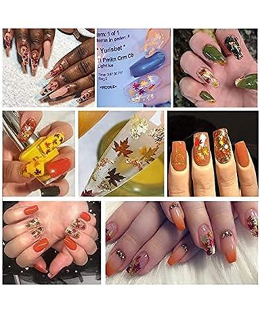 Maple Leaf Flake Glitter Nail Art Kit - 20g Metallic 3D Confetti for Fall Manicures - Red Yellow Orange Mix Design - Maple Spangles for Women and Girls (2 Pots) - Buy Online on GoSupps.com