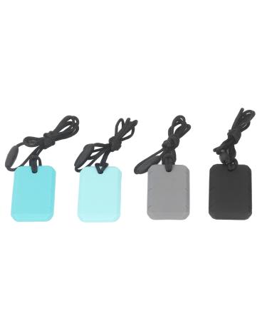 4 pieces of sensory chewing necklace food-safe silicone reduces anxiety safe soft sensory chewing chain trailer for children