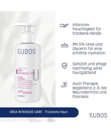 Eubos Urea Intensive Care Hand Cream 5% Urea | 150ml | Dermatologically Confirmed | Dry Skin Hydration & Repair Cream - Buy Online on GoSupps.com