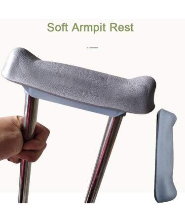 Adults Underarm Crutches Medical Adjustable Crutches with Spring Damping Stainless Steel Walking Crutches Suitable for Height 150-175cm/4' 9''-5' 7'' (Color : Grey Size : 1 Pair) anniversary Lucky - Buy Online on GoSupps.com