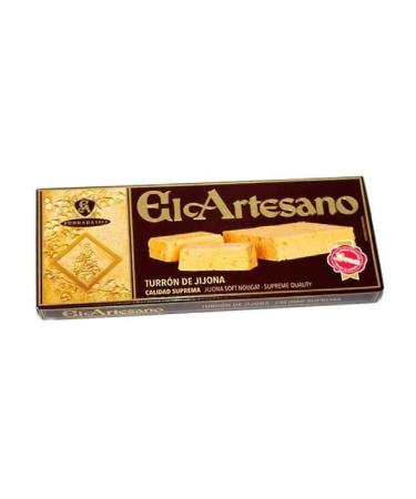 El Artesano – Soft Turon with Honey/Gluten Free Almonds 250 g – Jijona Turron, Spanish Turron, Nougat