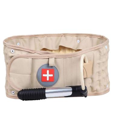 Inflatable Waist Traction Brace Belt Spinal Lumbar Support Back Relief Belt Backache Pain Massager Unisex Skin Color