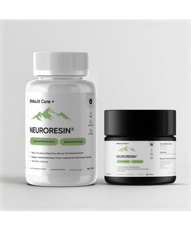  ShilajitCore Pure Himalayan Shilajit Resin (50 g) and capsules (60 units) Natural mineral extract Vegan capsules Additive-free - Buy Online on GoSupps.com