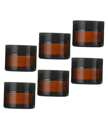 Angoily 6 Sets Cream Bottle Eye Cream Bottle Airless Clear Container with Lid Clear Jars Clear Round Jars Shot Glass with Lid Lotion Sample Cosmetic Travel Brown Glass With Cover