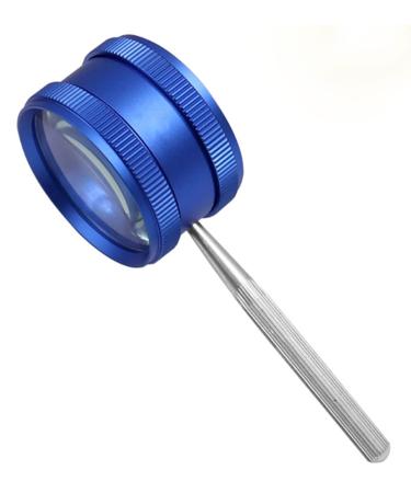 Meichoon hand magnifying glass with metal handle 35 times enlargement for older children jeweler craft hobbies antique jewelry rating (50 mm) blue UC28
