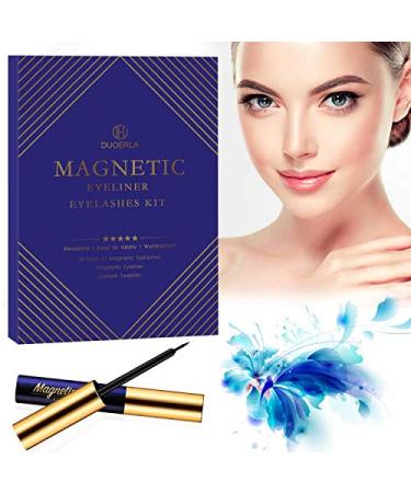 DUOERLA Magnetic Lashes Kit - 10 Pairs 3D Reusable Eyelashes + 4 Waterproof Eyeliner Tubes - Easy Application Long Lasting & Natural Look - International Shipping - Buy Online on GoSupps.com