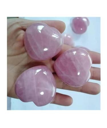 for Rose Quartz Heart Natural Stones Minerals Crystals GemsReiki for Home Decoration Piedras decorativas para el hogar Natural Luster Around 40mm 1pcs