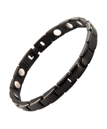 Magnetic Bracelet for Women Joints 3500 Gauss Strong Magnetic Bracelet Ladies Health Gift for Mother's Day (Black)
