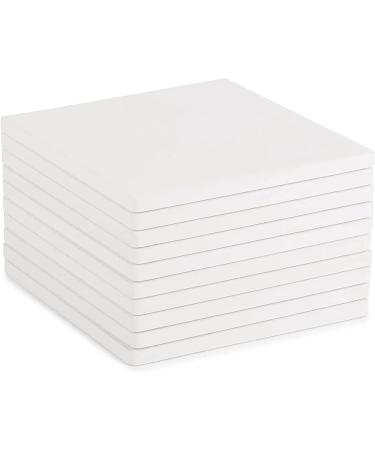 10 Pack White Unglazed Ceramic Tiles with Cork Backing Pads - 4.25 x 4.25 in Square - Ideal for Coasters DIY Crafts - Buy Online on GoSupps.com