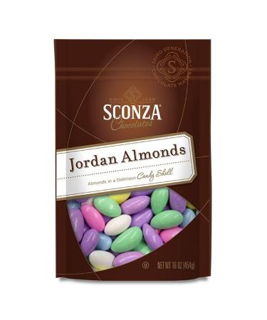 Sconza Assorted Jordan Almonds | Candy Coated California Almonds | Made in the USA |Pack of 1 (16 Ounce)