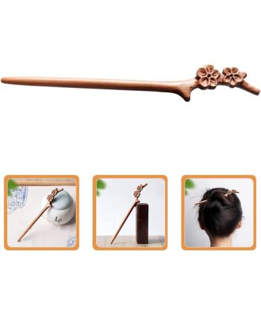 SHERCHPRY Chinese Hair Stick Peach Wood Hairpin Vintage Hair Clip Women's Hair Bun Pin - Buy Online on GoSupps.com