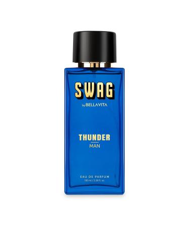 Bella Vita Luxury SWAG THUNDER Eau De Parfum Perfume for Man & Boys with Bergamot Sandalwood & Lily | Woody & Musky Premium Long Lasting Fragrance Scent 100ml