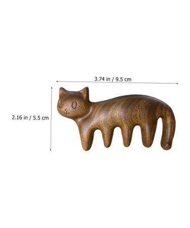 Magiclulu 2-in-1 Kitten Massage Comb - Wooden Scalp Massager & Wide Tooth Comb for Relaxation & Beauty | International Shipping Available - Buy Online on GoSupps.com