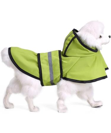 Waterproof Dog Raincoat with Hood & Reflective Stripes - Ultra-Light Breathable Jacket for Small to XL Dogs in Green - Buy Online on GoSupps.com