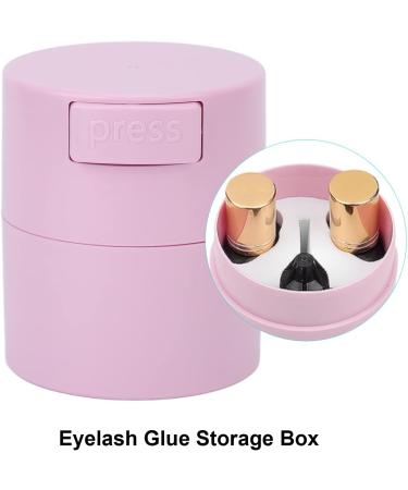 Eyelash Glue Storage Box Negative Press Button Opening Firmly Fixing Lash Extension Glue Pot for Eyelash Beauty Salon pink - Buy Online on GoSupps.com