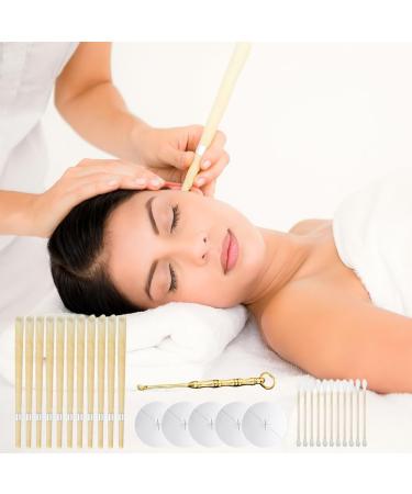 Lotvic 24-Piece Ear Candle Set - Natural Ear Cleaning Candles with 12 Protective Slices & Cotton Swabs for Clogged Ears | International Shipping - Buy Online on GoSupps.com