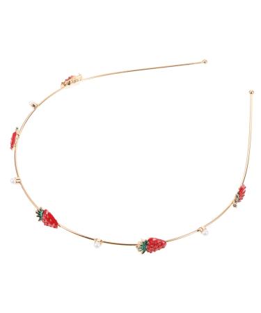 Baluue Strawberry Headband Carrot Hair Hoops Headdress Strawberry Hair Band Strawberry Hair Clip Fancy Headpiece Headbands Lace Cute Hairbands Pearl Hair Tie Seashell Fruit Alloy (iron)