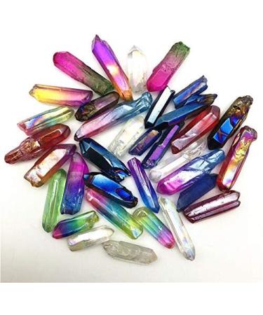 100g Colorful Titanium Aura Lemurian Seed Quartz Crystal Stone Point Specimen Elecrtoplated Crystals Crafts Stones - Buy Online on GoSupps.com