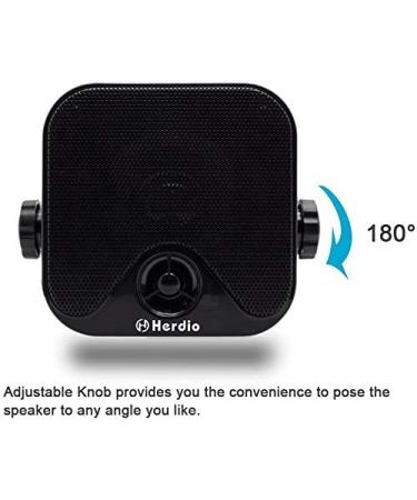 4 Heavy Duty Waterproof Marine Speakers - Surface Mounted for ATV, UTV, Golf Cart - Black - Buy Online on GoSupps.com