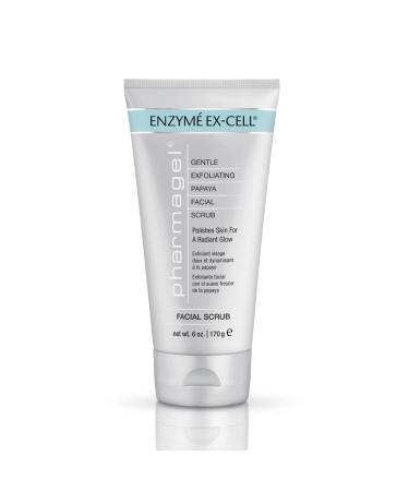 Pharmagel Enzyme Ex-Cell - Gentle Papaya Face Exfoliator Scrub for All Skin Types - 6 Ounces 6 Ounce (Pack of 1)