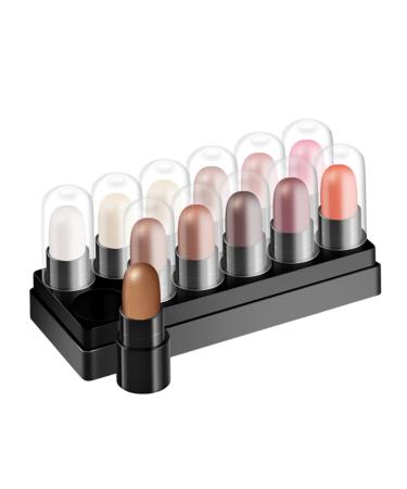Mipcase 12pcs 12 Shadow Box Highlighters Eyeshadow Stick Silk Eye Shadow Cream Eyeshadow Girl Tool