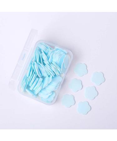 100Pcs Blue Mini Portable Flower Shape Soap Paper Sheets Disposable Travel Hand & Foot Cleanser Flakes | Perfect for On-the-Go Hygiene - Buy Online on GoSupps.com