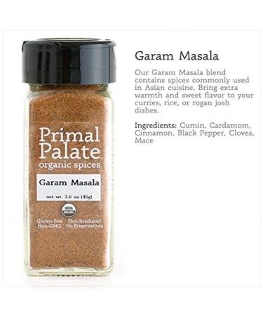 Primal Palate Organic Garam Masala Spice - 1.6 oz Bottle | Certified Organic - Buy Online on GoSupps.com