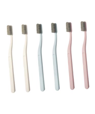 Gogogmy 6 pieces stiff brush oral care tooth cleaning devices to tooth stains remove tooth stain remover mouth cleaning devices hard hair toothbrushes toothbrush portable tooth