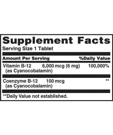Sundown Sublingual B-12 6000 Mcg Tablets - 60 ct | High Potency Vitamin B12 Supplement - Buy Online on GoSupps.com